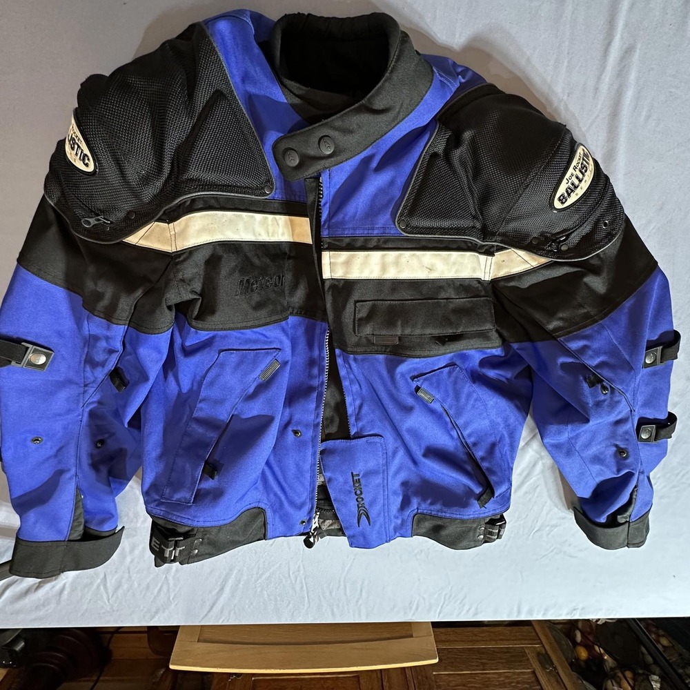 Joe Rocket Meteor 4 Ballistic Series Motorcycle Jacket Blue Black Mens Large